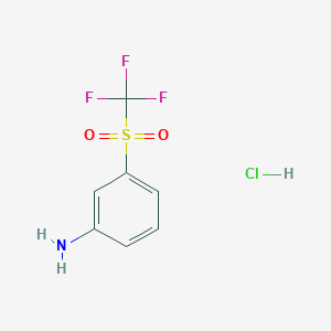 molecular formula C7H7ClF3NO2S B2676992 3-溴-7-甲氧基-2-甲基喹啉-4-酚 CAS No. 2490402-63-4