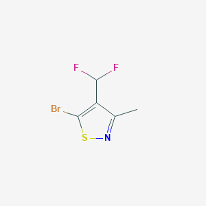 molecular formula C5H4BrF2NS B2676996 5-Bromo-4-(difluoromethyl)-3-methyl-1,2-thiazole CAS No. 2248400-97-5