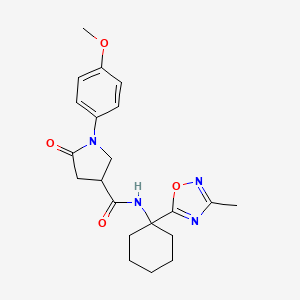 1-(4-methoxyphenyl)-N-[1-(3-methyl-1,2,4-oxadiazol-5-yl)cyclohexyl]-5-oxopyrrolidine-3-carboxamide