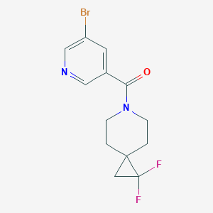 molecular formula C13H13BrF2N2O B2677003 (5-溴吡啶-3-基)(1,1-二氟-6-氮杂螺[2.5]辛-6-基)甲酮 CAS No. 2195877-80-4
