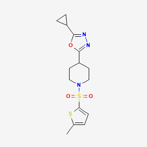 2-Cyclopropyl-5-(1-((5-methylthiophen-2-yl)sulfonyl)piperidin-4-yl)-1,3,4-oxadiazole