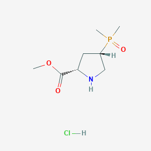 molecular formula C8H17ClNO3P B2677011 Methyl (2S,4S)-4-dimethylphosphorylpyrrolidine-2-carboxylate;hydrochloride CAS No. 2377005-06-4