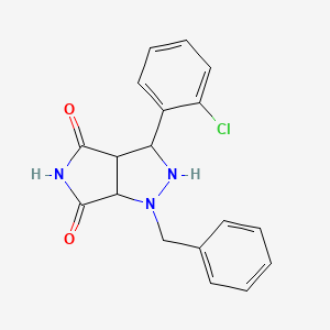 molecular formula C18H16ClN3O2 B2677015 1-benzyl-3-(2-chlorophenyl)tetrahydropyrrolo[3,4-c]pyrazole-4,6(1H,5H)-dione CAS No. 1005122-24-6