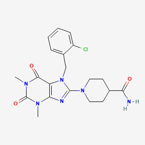 1-(7-(2-chlorobenzyl)-1,3-dimethyl-2,6-dioxo-2,3,6,7-tetrahydro-1H-purin-8-yl)piperidine-4-carboxamide