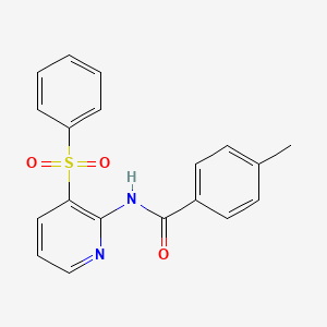 molecular formula C19H16N2O3S B2677021 N-[3-(benzenesulfonyl)pyridin-2-yl]-4-methylbenzamide CAS No. 439110-51-7
