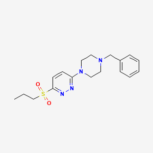 molecular formula C18H24N4O2S B2677027 3-(4-Benzylpiperazin-1-yl)-6-(propylsulfonyl)pyridazine CAS No. 1105228-76-9