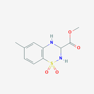 molecular formula C10H12N2O4S B2677031 methyl 6-methyl-3,4-dihydro-2H-1,2,4-benzothiadiazine-3-carboxylate 1,1-dioxide CAS No. 931745-29-8
