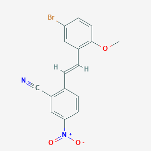 molecular formula C16H11BrN2O3 B2677045 2-[(E)-2-(5-bromo-2-methoxyphenyl)ethenyl]-5-nitrobenzonitrile CAS No. 301194-44-5