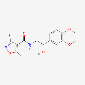 molecular formula C16H18N2O5 B2677056 N-(2-(2,3-dihydrobenzo[b][1,4]dioxin-6-yl)-2-hydroxyethyl)-3,5-dimethylisoxazole-4-carboxamide CAS No. 2034351-84-1