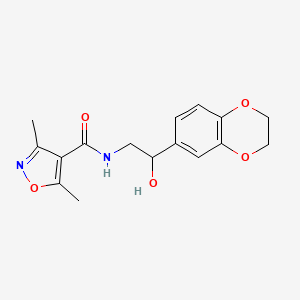 molecular formula C16H18N2O5 B2677056 N-[2-(2,3-dihydro-1,4-benzodioxin-6-yl)-2-hydroxyethyl]-3,5-dimethyl-1,2-oxazole-4-carboxamide CAS No. 2034351-84-1