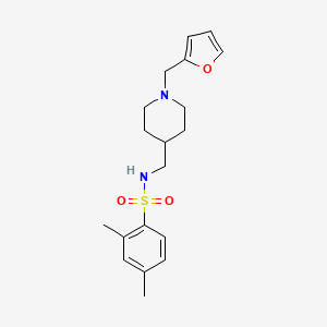 molecular formula C19H26N2O3S B2677057 N-((1-(furan-2-ylmethyl)piperidin-4-yl)methyl)-2,4-dimethylbenzenesulfonamide CAS No. 953204-36-9