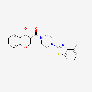 molecular formula C23H21N3O3S B2677060 3-(4-(4,5-二甲基苯并[d]噻唑-2-基)哌嗪-1-甲酰)-4H-香豆素-4-酮 CAS No. 886914-27-8