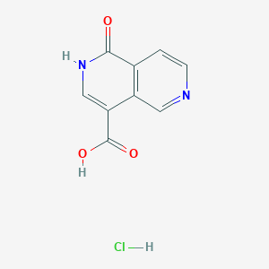 molecular formula C9H7ClN2O3 B2677066 1-氧代-2H-2,6-萘啶-4-甲酸；盐酸盐 CAS No. 2490402-68-9