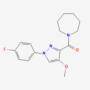 molecular formula C17H20FN3O2 B2677068 azepan-1-yl(1-(4-fluorophenyl)-4-methoxy-1H-pyrazol-3-yl)methanone CAS No. 1210031-70-1