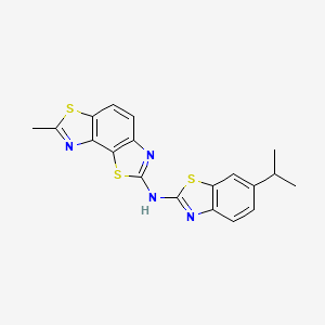 molecular formula C19H16N4S3 B2677084 7-methyl-N-(6-propan-2-yl-1,3-benzothiazol-2-yl)-[1,3]thiazolo[5,4-e][1,3]benzothiazol-2-amine CAS No. 862975-36-8
