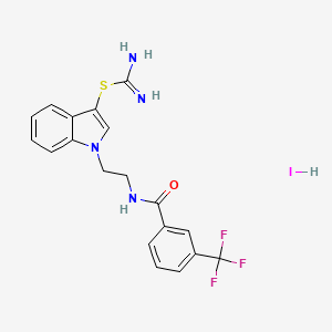 1-(2-(3-(trifluoromethyl)benzamido)ethyl)-1H-indol-3-yl carbamimidothioate hydroiodide