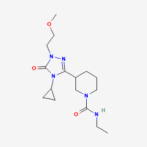 3-(4-cyclopropyl-1-(2-methoxyethyl)-5-oxo-4,5-dihydro-1H-1,2,4-triazol-3-yl)-N-ethylpiperidine-1-carboxamide