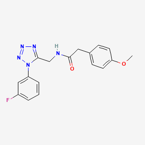 molecular formula C17H16FN5O2 B2677093 N-((1-(3-fluorophenyl)-1H-tetrazol-5-yl)methyl)-2-(4-methoxyphenyl)acetamide CAS No. 921142-81-6