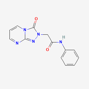molecular formula C13H11N5O2 B2677095 2-(3-oxo-[1,2,4]triazolo[4,3-a]pyrimidin-2(3H)-yl)-N-phenylacetamide CAS No. 1327592-50-6