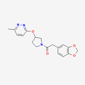 2-(Benzo[d][1,3]dioxol-5-yl)-1-(3-((6-methylpyridazin-3-yl)oxy)pyrrolidin-1-yl)ethanone