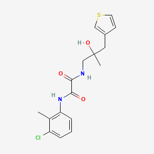 molecular formula C17H19ClN2O3S B2677100 N'-(3-氯-2-甲基苯基)-N-{2-羟基-2-[(噻吩-3-基)甲基]丙基}乙二酰胺 CAS No. 2097892-77-6