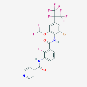 molecular formula C23H12BrF10N3O3 B2677107 N-[3-[[2-溴-6-(二氟甲氧基)-4-(1,1,1,2,3,3,3-七氟丙基)苯基]羰胺基]-2-氟苯基]吡啶-4-羧酰胺 CAS No. 1800090-02-1