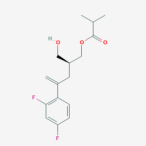 molecular formula C16H20F2O3 B2677108 Propanoic acid, 2-methyl-, (2S)-4-(2,4-difluorophenyl)-2-(hydroxymethyl)-4-penten-1-yl ester CAS No. 192448-07-0
