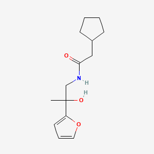molecular formula C14H21NO3 B2677112 2-环戊基-N-(2-(呋喃-2-基)-2-羟基丙基)乙酰胺 CAS No. 1396677-83-0