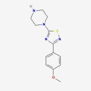molecular formula C13H16N4OS B2677113 1-[3-(4-甲氧基苯基)-1,2,4-噻二唑-5-基]哌嗪 CAS No. 1062512-50-8