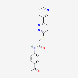 molecular formula C19H16N4O2S B2677117 N-(4-乙酰苯基)-2-(6-吡啶-3-基吡啶并[3-yl]磺酰)乙酰胺 CAS No. 872702-16-4