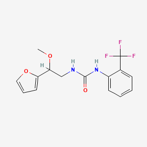 molecular formula C15H15F3N2O3 B2677118 1-(2-(Furan-2-yl)-2-methoxyethyl)-3-(2-(trifluoromethyl)phenyl)urea CAS No. 1795302-14-5
