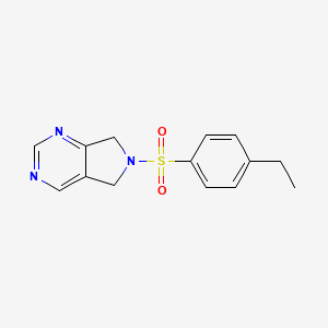 molecular formula C14H15N3O2S B2677124 6-((4-乙基苯基)磺酰)-6,7-二氢-5H-吡咯并[3,4-d]嘧啶 CAS No. 1706373-83-2