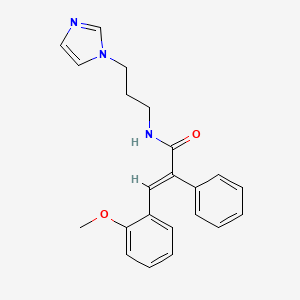 (E)-N-[3-(1H-imidazol-1-yl)propyl]-3-(2-methoxyphenyl)-2-phenyl-2-propenamide
