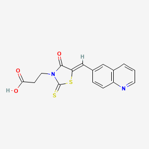 (Z)-3-(4-oxo-5-(quinolin-6-ylmethylene)-2-thioxothiazolidin-3-yl)propanoic acid