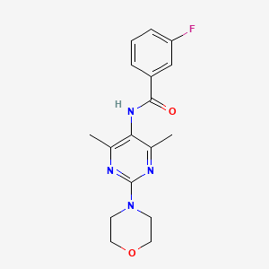 molecular formula C17H19FN4O2 B2677139 N-(4,6-dimethyl-2-morpholinopyrimidin-5-yl)-3-fluorobenzamide CAS No. 1448136-09-1