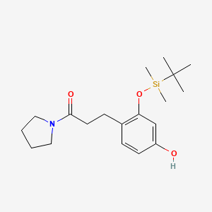 3-(2-((tert-Butyldimethylsilyl)oxy)-4-hydroxyphenyl)-1-(pyrrolidin-1-yl)propan-1-one