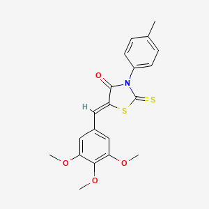 (5Z)-3-(4-methylphenyl)-2-sulfanylidene-5-[(3,4,5-trimethoxyphenyl)methylidene]-1,3-thiazolidin-4-one