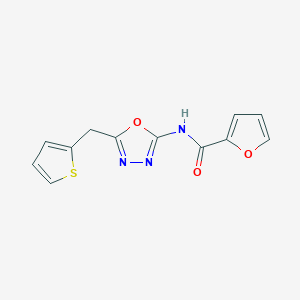 molecular formula C12H9N3O3S B2677150 N-(5-(thiophen-2-ylmethyl)-1,3,4-oxadiazol-2-yl)furan-2-carboxamide CAS No. 1021051-85-3