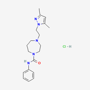 4-(2-(3,5-dimethyl-1H-pyrazol-1-yl)ethyl)-N-phenyl-1,4-diazepane-1-carboxamide hydrochloride