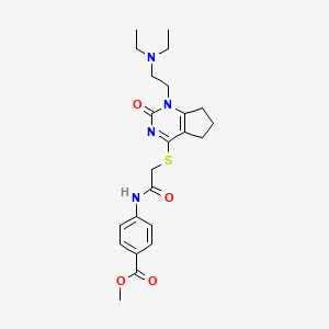 methyl 4-(2-((1-(2-(diethylamino)ethyl)-2-oxo-2,5,6,7-tetrahydro-1H-cyclopenta[d]pyrimidin-4-yl)thio)acetamido)benzoate