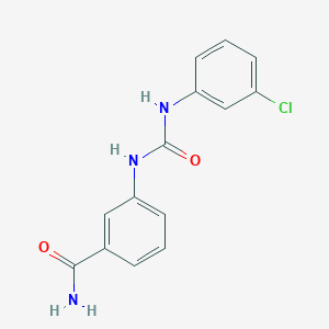 molecular formula C14H12ClN3O2 B267717 3-{[(3-Chloroanilino)carbonyl]amino}benzamide 