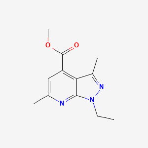 molecular formula C12H15N3O2 B2677171 methyl 1-ethyl-3,6-dimethyl-1H-pyrazolo[3,4-b]pyridine-4-carboxylate CAS No. 832742-02-6