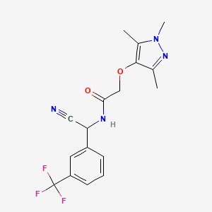 N-[Cyano-[3-(trifluoromethyl)phenyl]methyl]-2-(1,3,5-trimethylpyrazol-4-yl)oxyacetamide