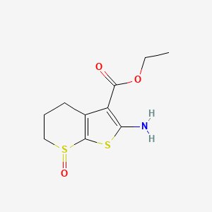 molecular formula C10H13NO3S2 B2677177 ethyl 6-amino-1-oxo-2H,3H,4H-thiopheno[3,2-e]thiin-5-carboxylate CAS No. 956452-97-4