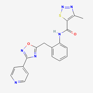 4-methyl-N-(2-((3-(pyridin-4-yl)-1,2,4-oxadiazol-5-yl)methyl)phenyl)-1,2,3-thiadiazole-5-carboxamide