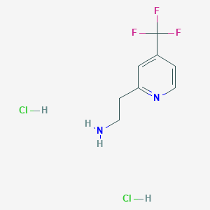 molecular formula C8H11Cl2F3N2 B2677185 2-[4-(Trifluoromethyl)pyridin-2-yl]ethan-1-amine dihydrochloride CAS No. 1909336-55-5
