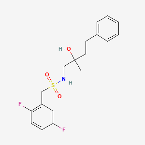 molecular formula C18H21F2NO3S B2677188 1-(2,5-difluorophenyl)-N-(2-hydroxy-2-methyl-4-phenylbutyl)methanesulfonamide CAS No. 1396811-22-5