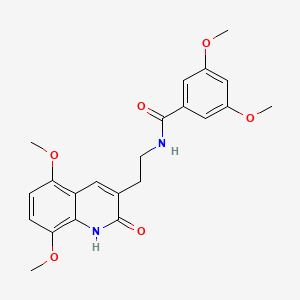 molecular formula C22H24N2O6 B2677194 N-(2-(5,8-dimethoxy-2-oxo-1,2-dihydroquinolin-3-yl)ethyl)-3,5-dimethoxybenzamide CAS No. 851403-40-2