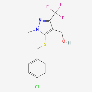 [5-[(4-Chlorobenzyl)sulfanyl]-1-methyl-3-(trifluoromethyl)-1H-pyrazol-4-yl]methanol