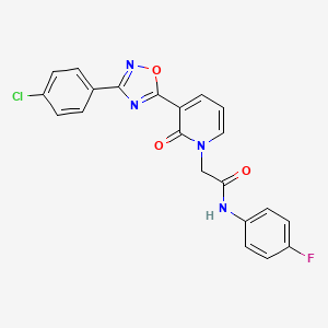 2-[3-[3-(4-chlorophenyl)-1,2,4-oxadiazol-5-yl]-2-oxopyridin-1(2H)-yl]-N-(4-fluorophenyl)acetamide